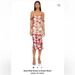 MORE TO COME Brea Midi Dress in Green Multi